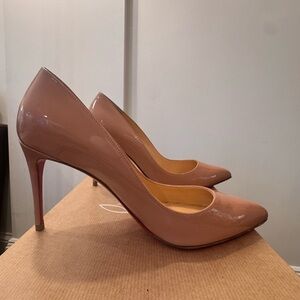 Louboutin 85MM Nude Patent pumps
